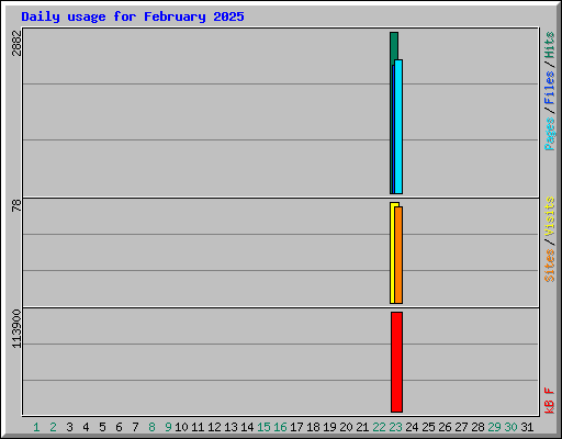 Daily usage for February 2025