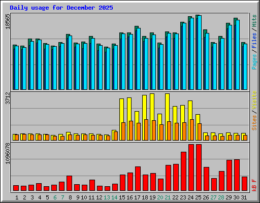 Daily usage for December 2025